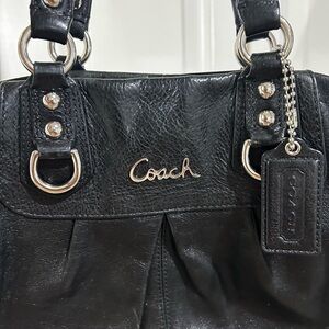 Black leather coach bag